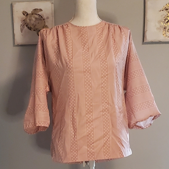 Tops - Pink stripped and polka dot blouse